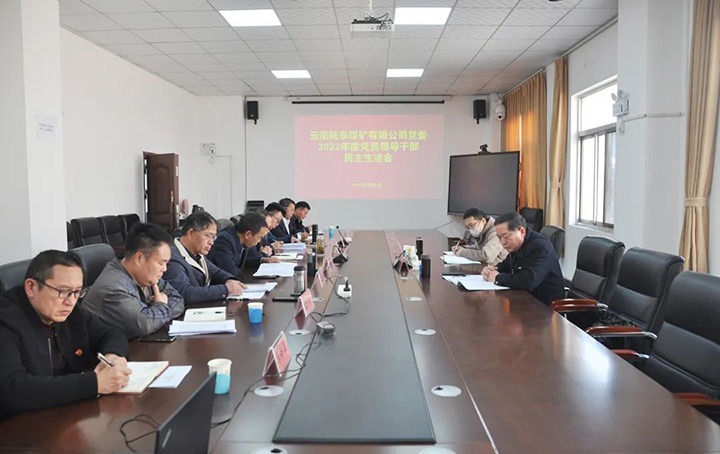 云煤（云顶国际）集团党委委员、纪委书记、监察专员覃崇辉一行到陆东煤矿公司领导年度民主生涯会
